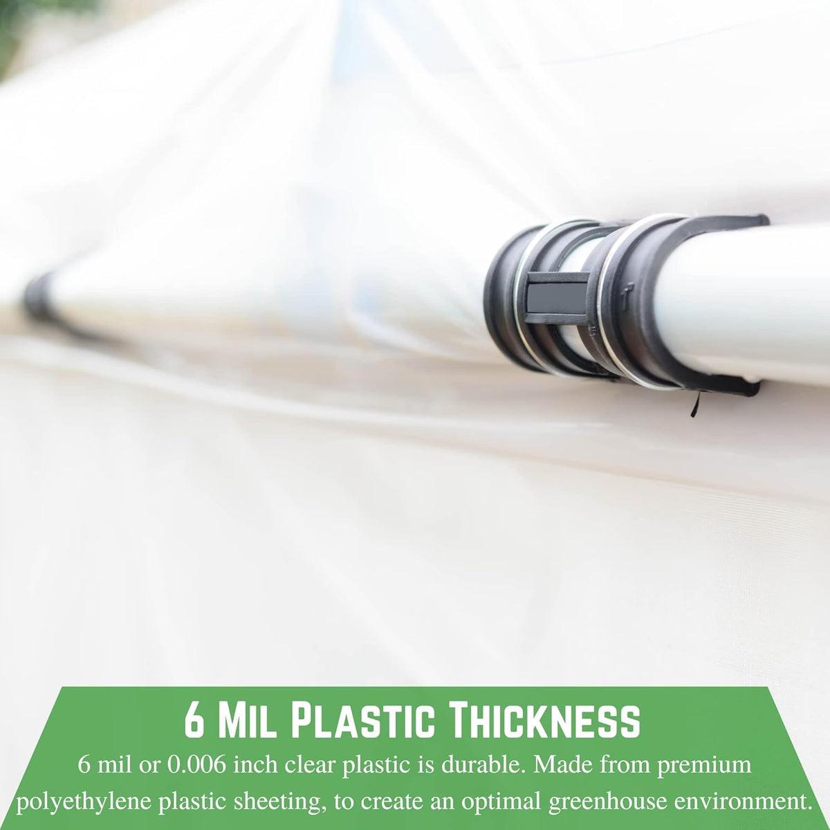 Farm Plastic Supply - Clear Greenhouse Plastic Sheeting - 6 mil - (20' x 28') - 4 Year UV Resistant Polyethylene Greenhouse Film, Hoop House Green House Cover for Gardening, Farming, Agriculture