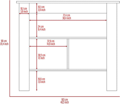 Three Shelf Kitchen Island with Four Legs - Light Gray/White | Three-tiered design with four legs for stable support