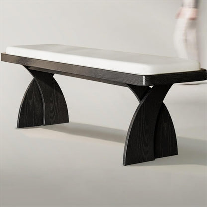 Modern Retro Wooden Long Bench at The Foot of The Bed in The Bedroom Dressing Room or Home for Changing Shoes Entryway(Medium)