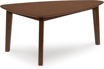 GTU Furniture Casual Acacia Wood Rectangular 3-Piece Coffee Table Set, Cocktail Table with 2 Matching End Tables, Brown Finish for Living Room