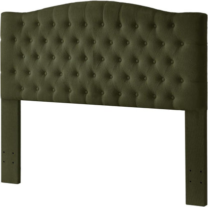 24KF Boucle Upholstered Tufted Button Queen Headboard and Comfortable Fashional Padded Queen/Full Size headboard,6025-Q-Boucle-Dark Green