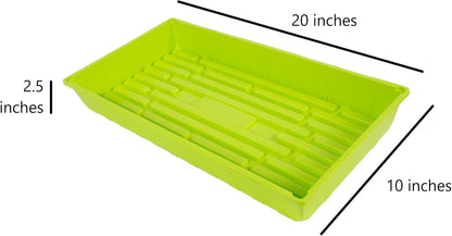SUNPACK 10" x 20" Mega Plastic Seed Starting Tray, Lime Green, 2.5" (Pack of 30) - No Drainage Holes, Ideal for Greenhouses or Indoor Gardening - Made of Thick, Strong Plastic