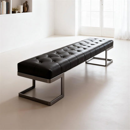 Modern Leather Bed end Stool Bedroom Dressing Room Living Shoe Changing Entryway(Small)
