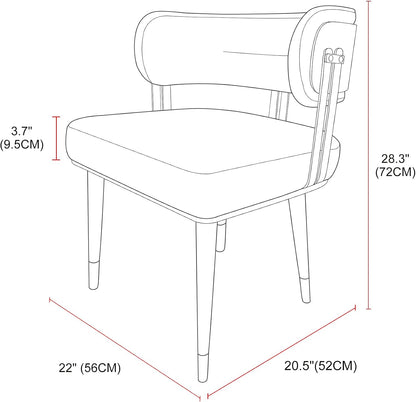 ARTPLAN Walnut Leather Dining Chairs Set of 2 - Modern Kitchen Chairs with High-Resilience Foam Cushion and Stainless Steel Frame for Dining Room, Easy Assembly,Advocado Green