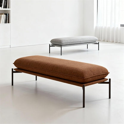 Modern Stainless Steel Bed end Bench Bedroom Rest Clothing Store Entryway(Small)