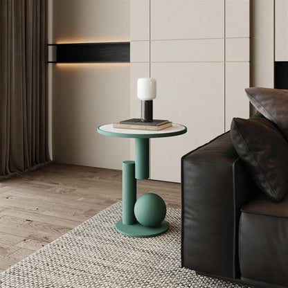 Side Table Round, Modern Accent End Table, Small Drink Table for Small Spaces, Gold