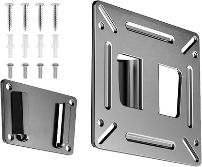 Nuyoah Monitor Wall Mount RV TV Mount Low Profile Wall Bracket VESA Mount | Small TV Mount for 14”-27” Monitor Computer Screens, Ultra Slim TV Bracket Fixed VESA 75x75 100x100mm Easy Mount for Camper
