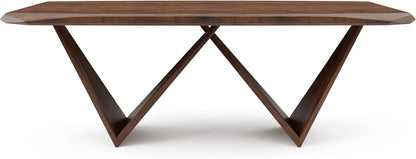 Furniture of America Nazaen III Mid-Century Modern Solid Wood 5-Piece Live Edge Dining Set – 82.5" Brown Table with Upholstered Chairs for Home Kitchen, Dinette, Rich Walnut