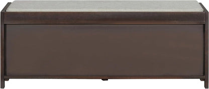 Merax Multipurpose Entryway Storage Bench with Shutter Doors, 43.3" Wooden Shoe Organizer with Upholstered Seat for Entryway, Hallway and Living Room