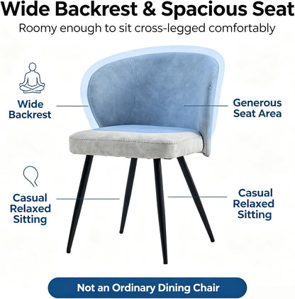 Dining Chairs Set of 6, Sturdy Metal Legs, High-Resilience Sponge, Non-Scratch Pads, for Kitchen, Dining Room, Living Room