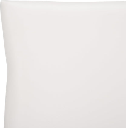 SAFAVIEH Home Collection - Lester White Faux Leather Dining Chair, Nailhead Trim, Modern Transitional Accent Seating (MCR4709N)