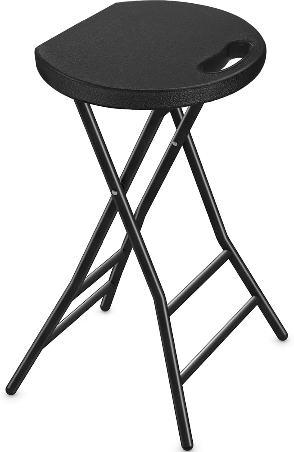 TAVR Furniture Portable Folding Chair with Handle, Heavy Duty Round Fold Stool Chair with 550lbs Capacity for Adults, 24 Inch Foldable Stool for Dorm, Kitchen, Vanity, Church and Outdoor use
