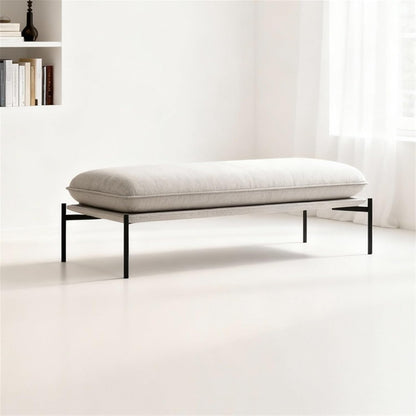 Modern Stainless Steel Bed end Stool Bedroom Resting Clothing Store Fabric Shoe Changing Entryway(Large)
