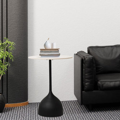 Side Table with Marble Top Metal End Table Modern Sofa Side End Table Outdoor Coffee Round Side Desk for Couch Living Room Bedroom New