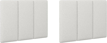 Nathan James Marissa King Size Upholstered Headboard with 6 Panels, Wall Mounted Boucle Headboard, White