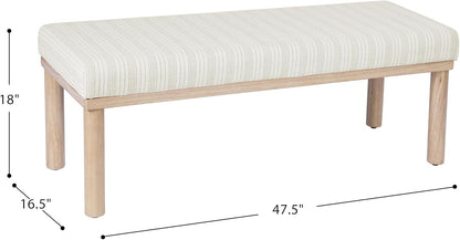 HomePop 47.5" Oslo Bench - Marigold Pinstripe Fabric