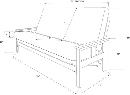 Kodiak Furniture Monterey Queen-size Futon Frame, Storage Drawers, Butternut Finish