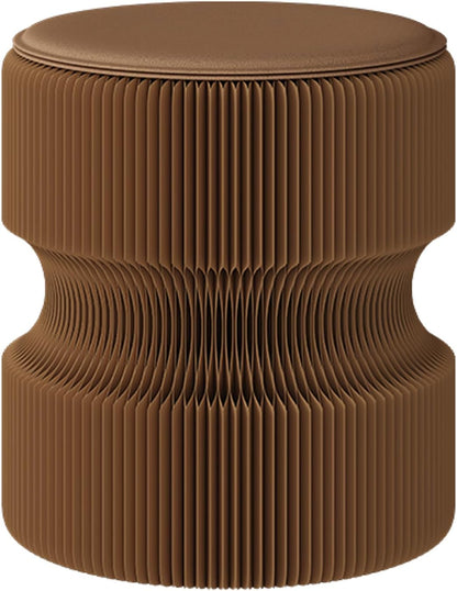 Folding Stool, 660lb Load Capacity Foldable Paper Stool - 15.7 Inch Modern Minimalist Stool for Living Room, Eco-Friendly Kraft Paper Honeycomb Design, Folds Flat to 1.2 Inch (brown A, 15.7in)