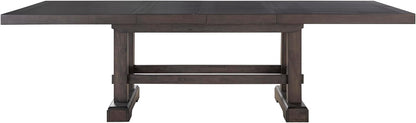 Steve Silver Furniture Napa 9pc Dining Table Set, 72"-90"-108" Dining Table w/ 2-18" Leaves, 8 Upholstered Side Dining Chairs, Farmhouse Design, Dining Room, 72" L x 42" W x 30.5" H, Brown