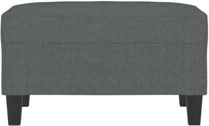 Modern Dark Gray Footstool with Breathable Fabric and Sturdy Plywood Frame, Compact Design for Living Room, Sofa or Recliner