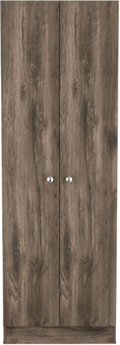 Brookvale 8-Shelf 2-Door 2-Piece Kitchen Set, Kitchen Island and Pantry Cabinet Dark Brown