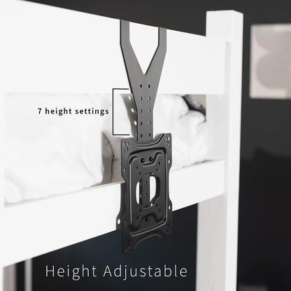 VIVO TV Hanger Bracket for 24 to 55 inch Flat and Curved Screens, Light Weight Steel Design, Height Adjustable Cross Bar, Loft Bed, Thin Door TV Mount, Max VESA 400x400, Black, MOUNT-TV01LB