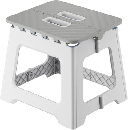 7.4'' Plastic Folding Step Stool with Carry Handle, Foldable Foot Stool | Fold Up Step Stool, Durable And Anti-Slip Base, Compact Foot Stool For Bathroom Bedroom Living Room Outdoor