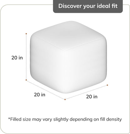 Anji Mountain Artisan Crafted Cotton Blend Pouf Ottoman | Versatile Floor Seating & Footstool for Living Room | Modern Boho Home Décor Accent | Filled Pouffe | Soft & Fluffy Ottoman Pouf, Lightweight, Decorative Floor Pouf Seating for Bedroom & Home