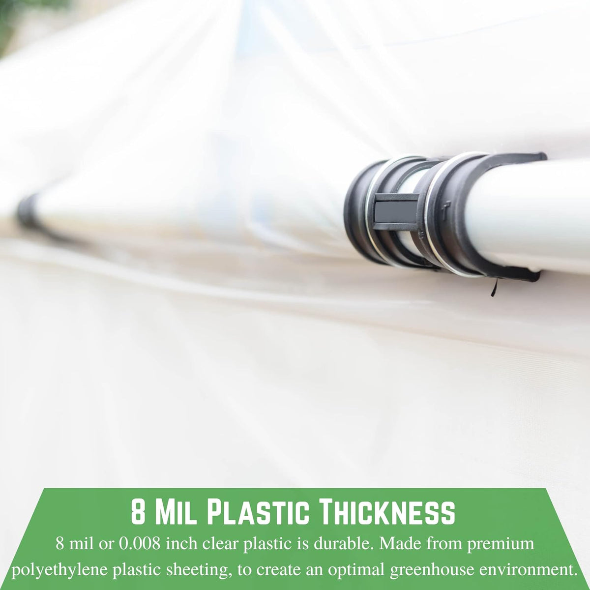 Farm Plastic Supply - Clear Greenhouse Plastic Sheeting - Ultra Durable - 8 mil - (20' x 75') - 4 Year UV Resistant Polyethylene Greenhouse Film for Gardening, Farming, Agriculture