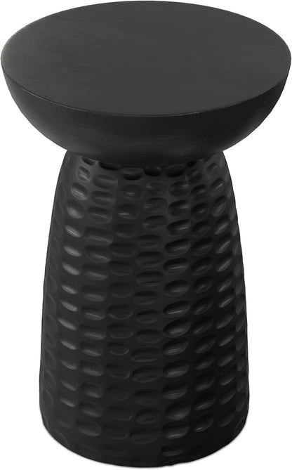 SIMPLIHOME Boyd 13" Wide Solid Wood Round End Table in Black
