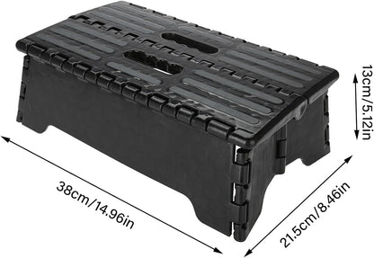 Folding Step Stool Step Stool Holds Up to 300 lb Plastic Foldable Step Stools Non Slip with Carry Handle Collapsible Stool for Kitchen, Bathroom or Bedroom