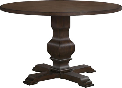 Roundhill Furniture Havre Pedestal Base Round Dining Table, Espresso