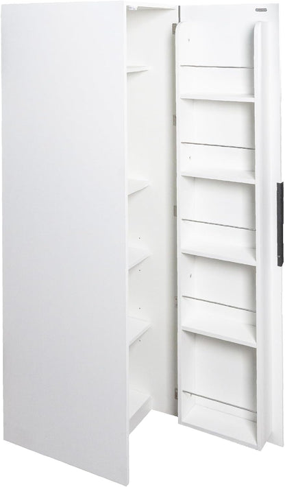 63'' Particle Board and Free Standing Pantry Cabinet, Kitchen Storage Cabinet with Doors Tall Kitchen Pantry Cabinet for Dining Room and Living Room Organization (White)