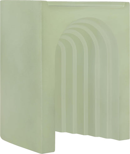 Meridian Furniture 646Green-ET Avenda Collection Art Deco End Table with Finished Concrete that can be Used for Indoors or Outdoors, 14.25" W x 14.25" D x 18.75" H