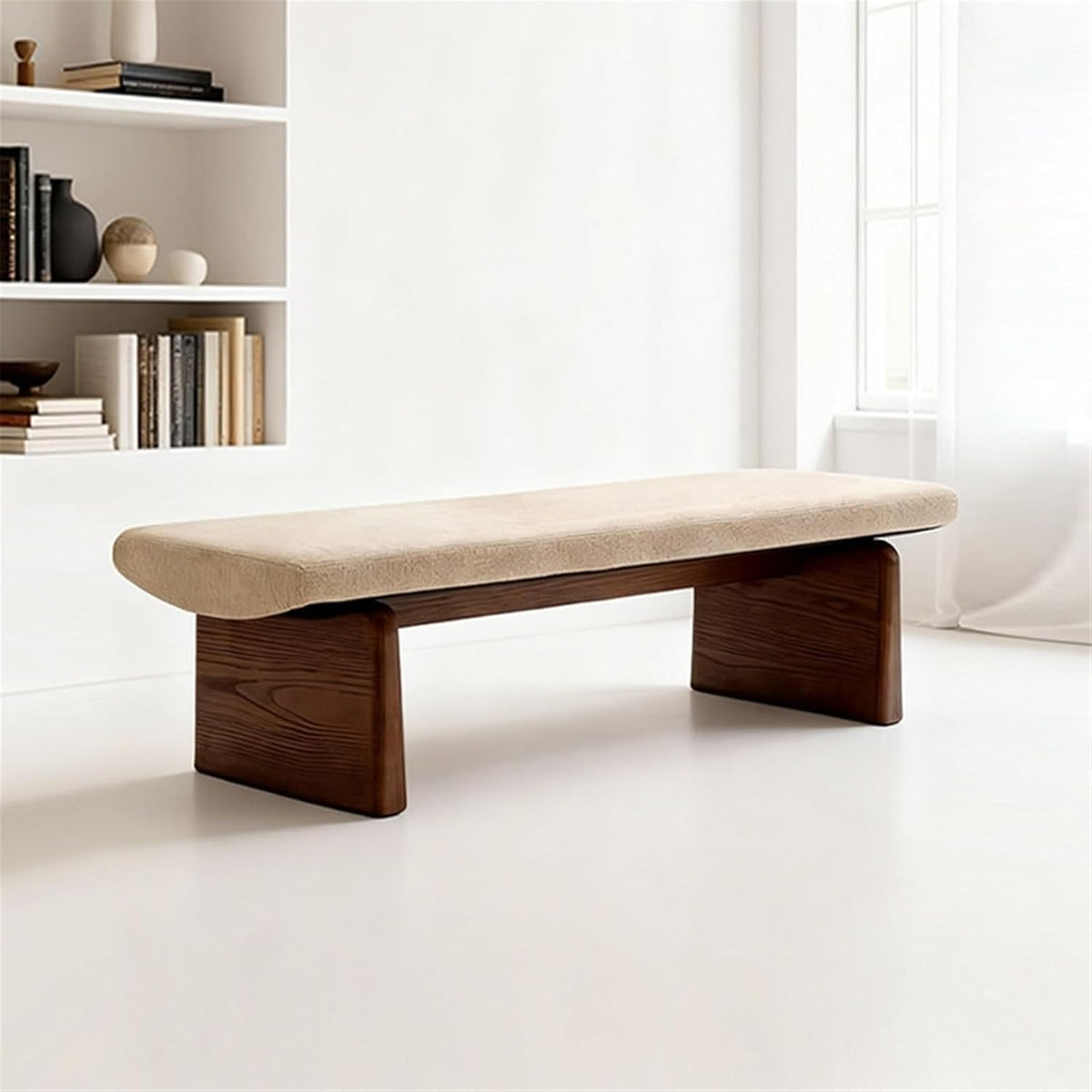 Modern Wooden Sofa Bedroom Bed end Bench Hotel Leisure Entryway(XXL)