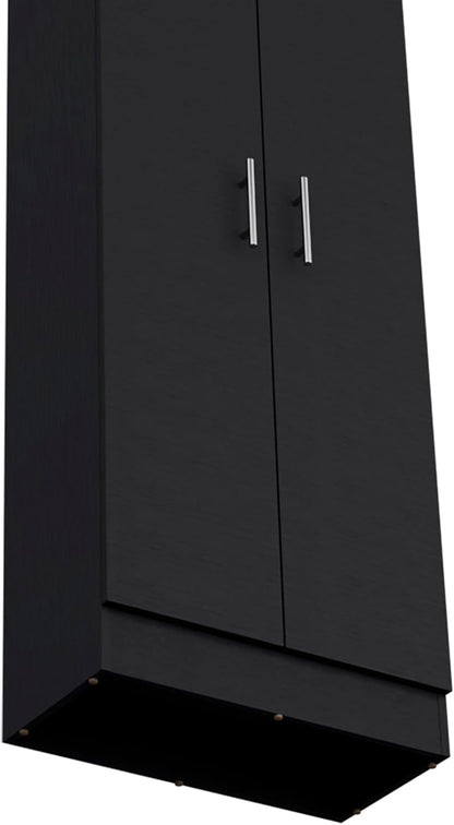 Dawson Pantry Cabinet with 5-Shelf Storage - Black for Kitchen Organization
