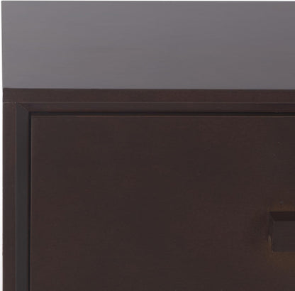 SAFAVIEH Home Collection - Pomona Dark Chocolate Nightstand, 3-Drawer Accent Table, Mid-Century Storage Cabinet (CHS5700E)