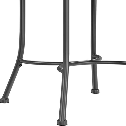 Hillsdale O'Malley Vanity Stool with Spiral Pattern Design, Metallic Gray Fabric