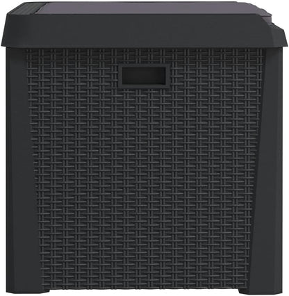 Anthracite Garden Storage Box 125L Polypropylene Medium Outdoor Patio Seat with Cushion for Tools and Cushions
