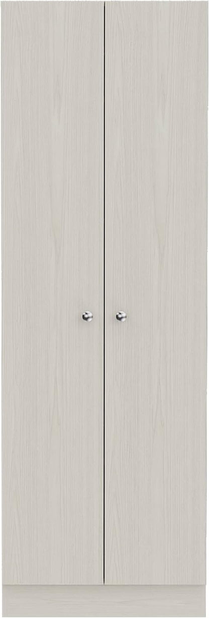 Multistorage Pantry Cabinet,Five Shelves,Double Door Cabinet for Kitchen,Laundry,Living Room,Bedroom-Pearl