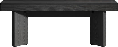 Tribesigns Farmhouse Wooden Dining Bench, 47" Indoor Entryway Bench with Sturdy Frame for Dining Room, Livingroom, Hallway, End of Bed (Black)