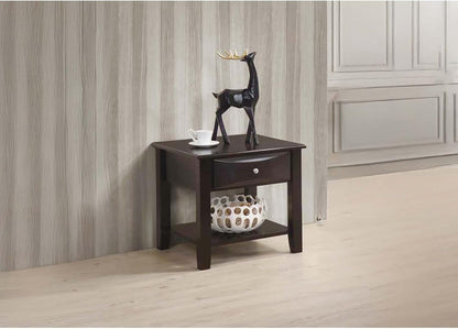 4pc Occasional Tables Set Living Room Coffee and Console Table 2X End Tables Wooden Classic Drawers Open Storage Shelf Base