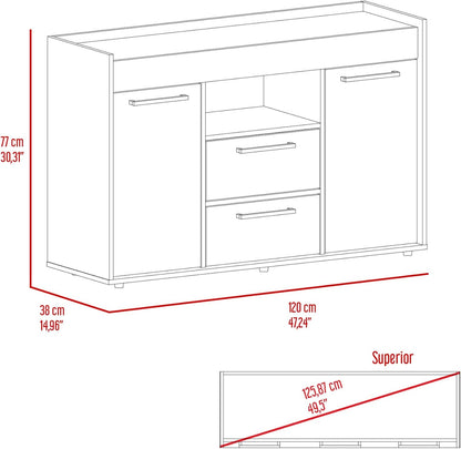 2-Drawer Sideboard Dark Walnut,Large Capacity Dining Cabinet,for Kitchen