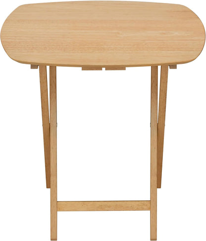 eHemco Hardwood Folding TV Tray Tables, 25.5 Inches, Set of 2 | Oversized, Natural, For Eating