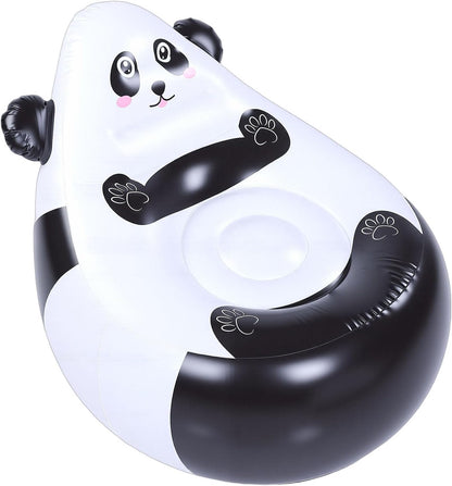 Cute Inflatable Couch Seat with Panda Cartoon, Soft Portable Chair for Garden, Playing in the Garden, Camping or Travel Adventure