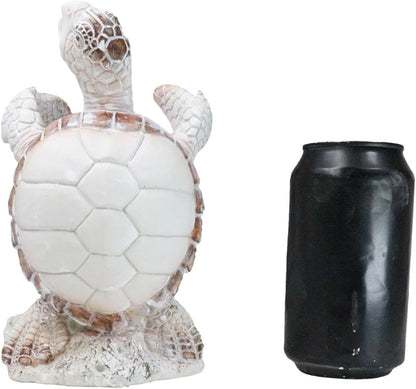 Ebros Gift Nautical Coastal Dancing Antique White Sea Turtle Wine Bottle Holder Caddy Figurine 7.5" High Home Kitchen Decorative Storage Organizer Turtles Terrapins Tortoises Decor