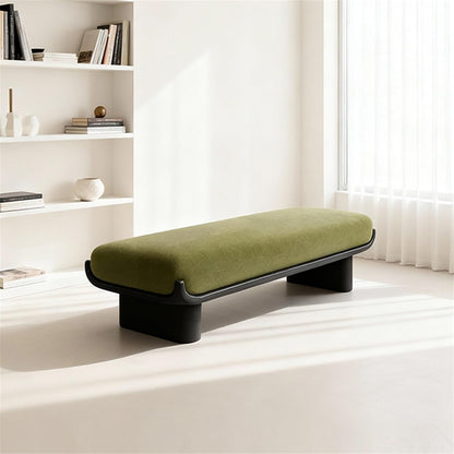 Modern Wooden and Fabric Long Shoe-Changing Bench for Living Room and Bed end Entryway(Medium)
