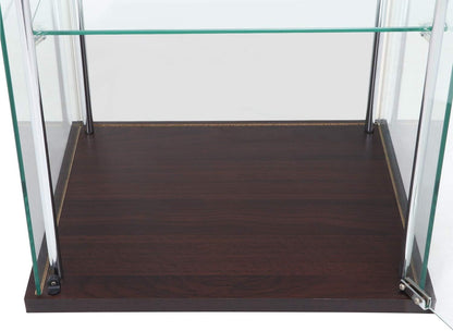 Fuji Boeki 96049 Collection Case, Figure Case, 3 Tiers, Width 16.7 x Depth 14.4 x Height 33.9 inches (42.5 x 36.5 x 86 cm), Brown, Tempered Glass, Full Glass,