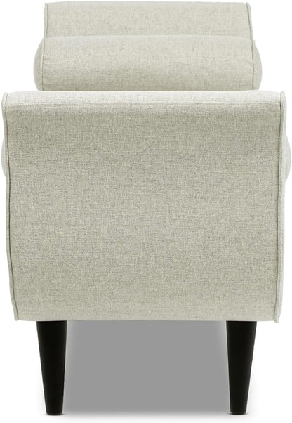 Jennifer Taylor Home Alma Tufted Flared Arm Entryway Bench, Taupe Polyester