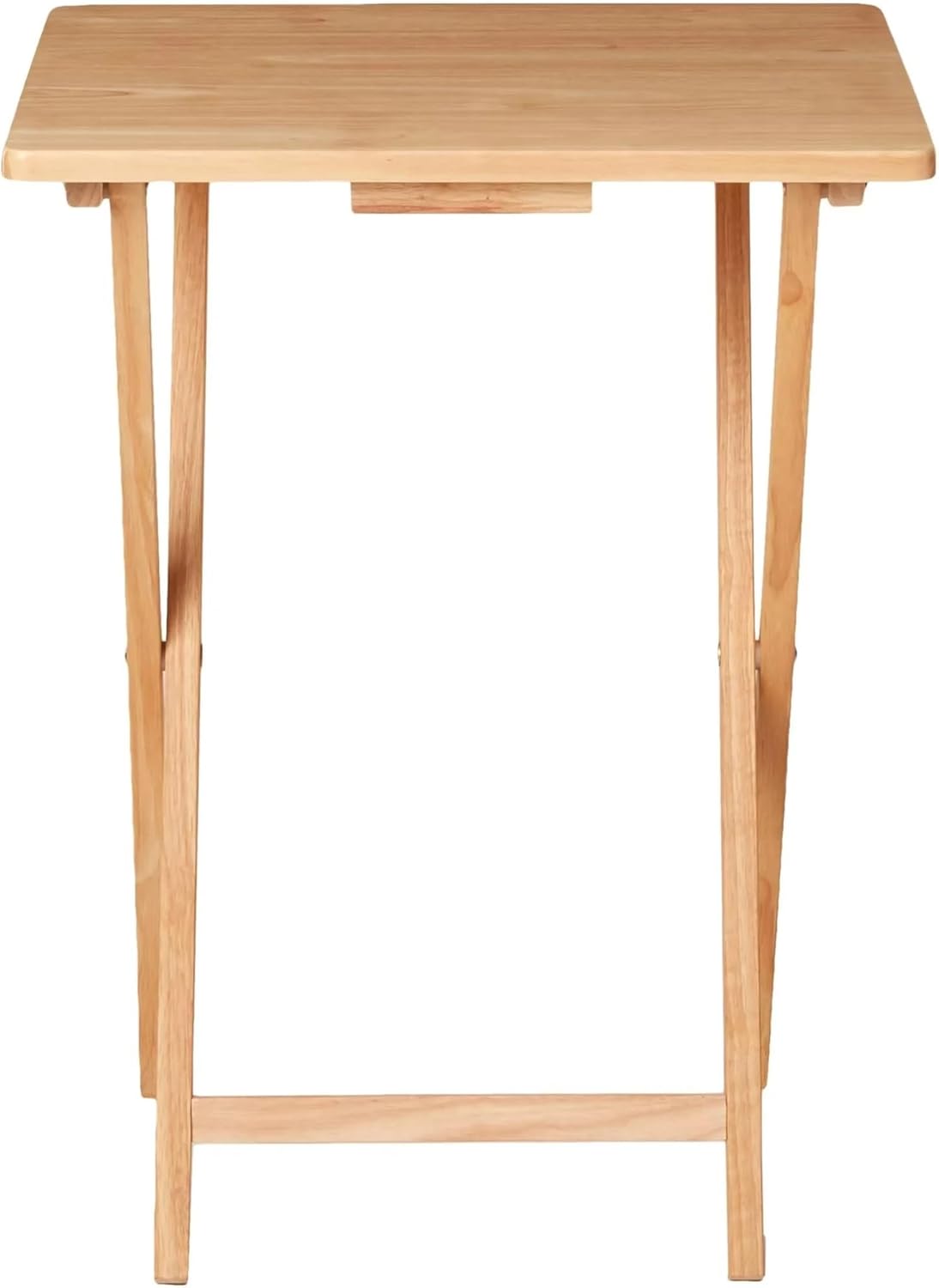 Natural Rubberwood Folding Tray Table, 19x14.5-Inch, Indoor Use